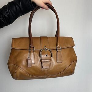 Coach Soho Vintage Y2K Brown Leather Satchel Shoulder Bag